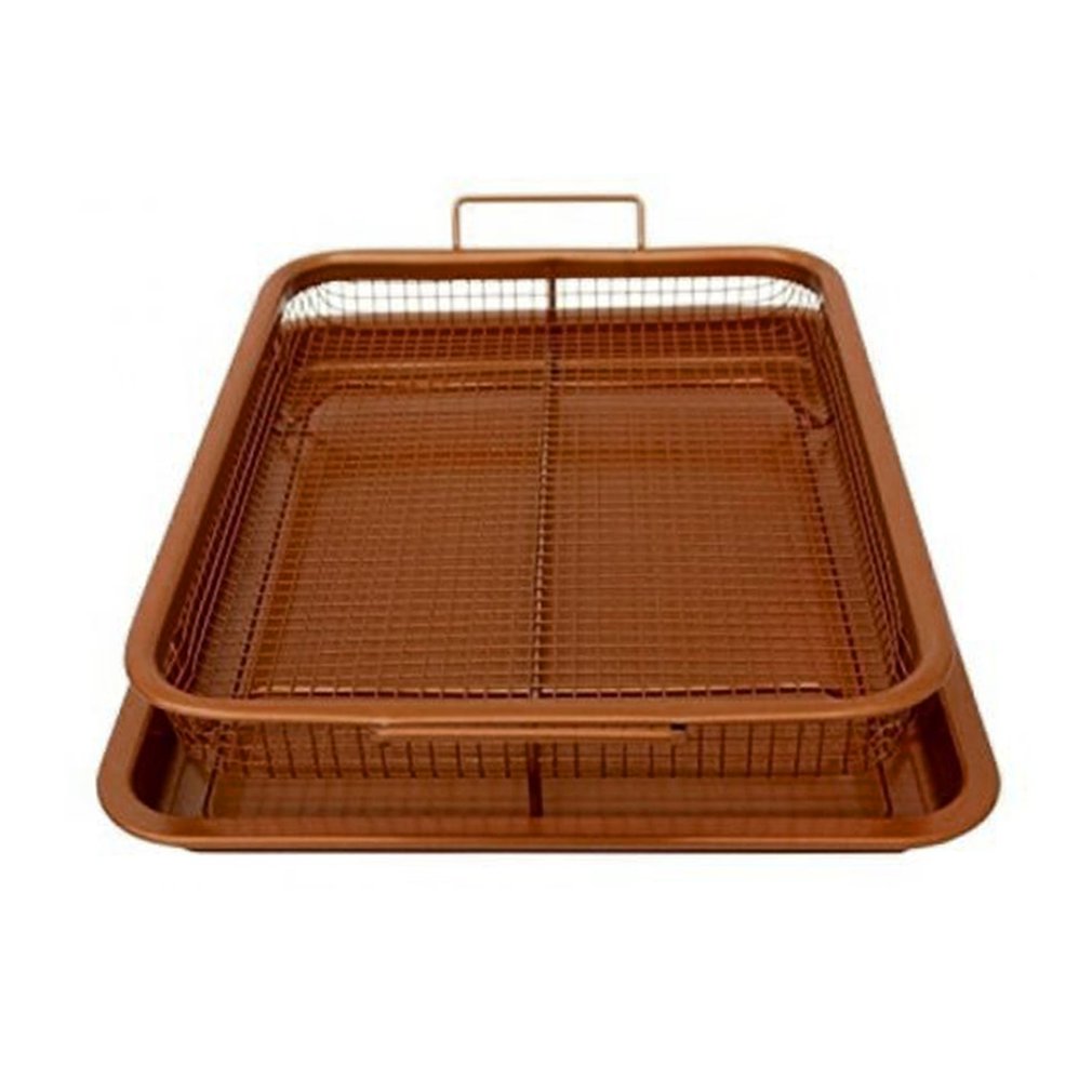Practical Copper Fry French Chef Basket Easy Clean Household Kitchen Fry French Chef Basket Cooking Crispy Tray