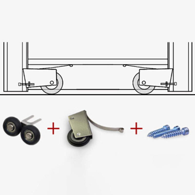 Roller Katrol Wiel Kit Stofdicht Lager Hardware Accessoires Schuiven Garderobe Kast Deur Meubels Slides