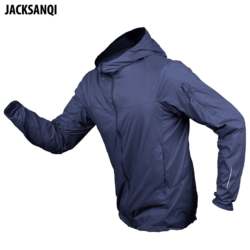 JACKSANQ Men's Hiking Hooded Quick Dry Skin Clothing Outdoor Sport Sun Protection Camping Trekking Climbing Male Overcoat RA340