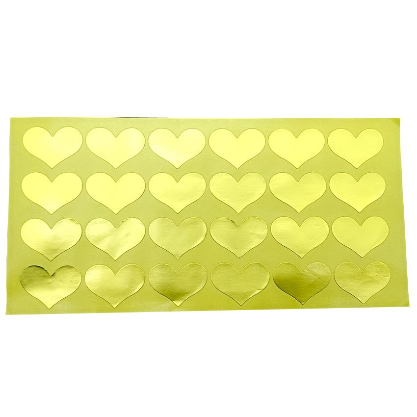 120 stk / parti multi guld hjerte serie klæbende papir dekorativt segl klistermærke diy scrapbog klæbrig pakke etiket bogmærke til