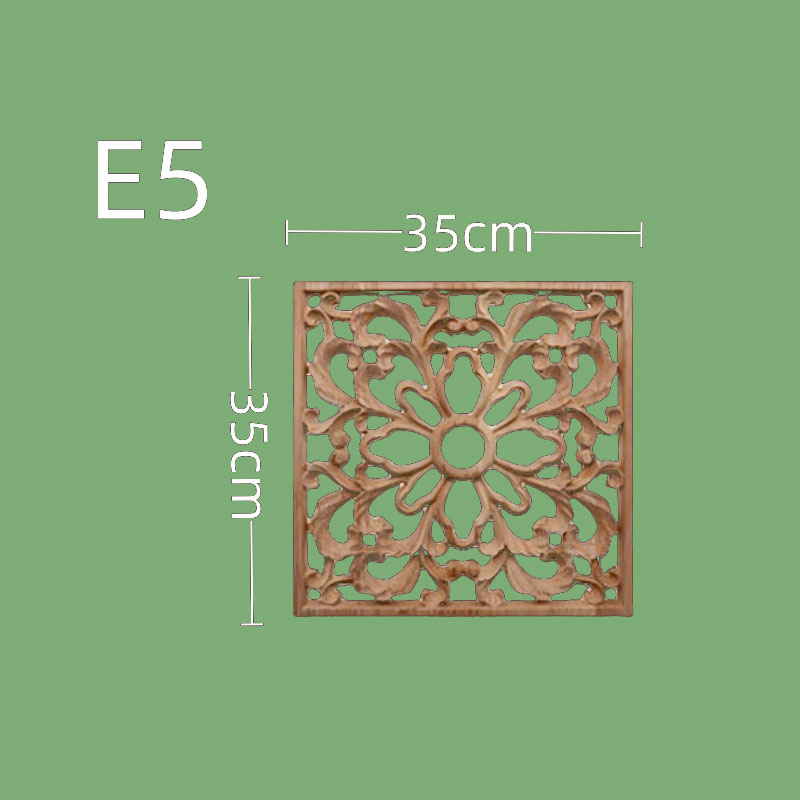 Accessori per mobili intagliati in legno in stile europeo - Sculture cave quadrate in legno massello per porte dell'armadio, cucina e decorazioni per la casa: Oro