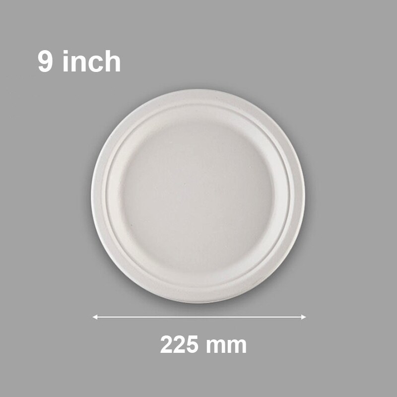 20/50Pcs Disposable Food Containers for Restaurants Microwavable Biodegradable Natural Bagasse Take Away Food Box Packaging: Plate 9 inch / 50pcs