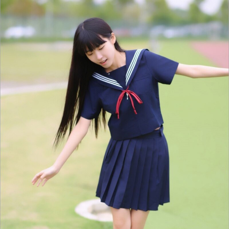 Girls Japanese School Uniform Japan Navy Sailor Uniform Graduation Clothing School Shirt Skirt Students Sets U009