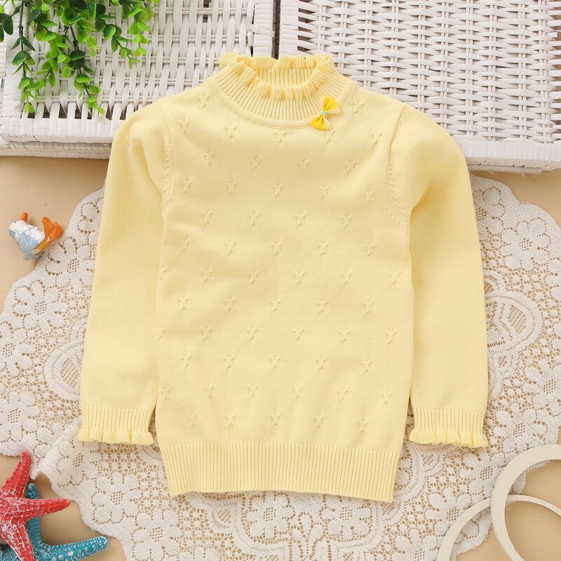 winter girls' sweaters 6-12 years children sweaters B1258: yellow / 7