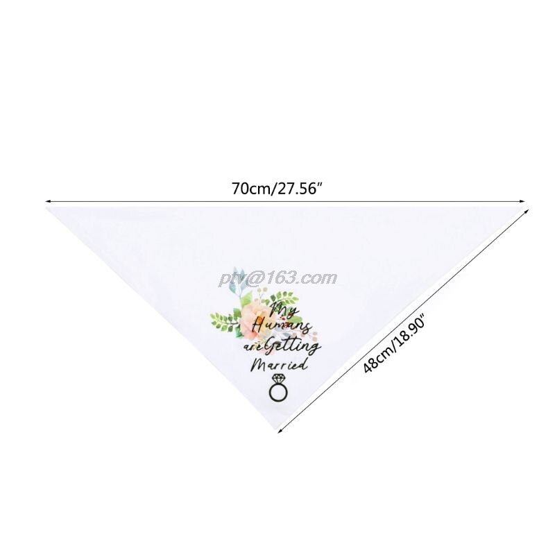 Double Layers Dog Bandana My Humans are Getting Married Letters Floral Wedding Triangle Bibs Scarf Valentine Neckerchief