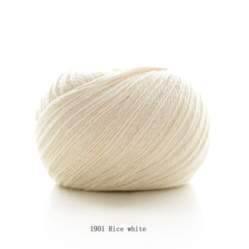 Qzlknit 50g/ kugle tofarvet garn håndstrikning diy to tråde kamgarn spinding fint garn til håndstrikning tøj tørklæde garn: 1901 ris hvid