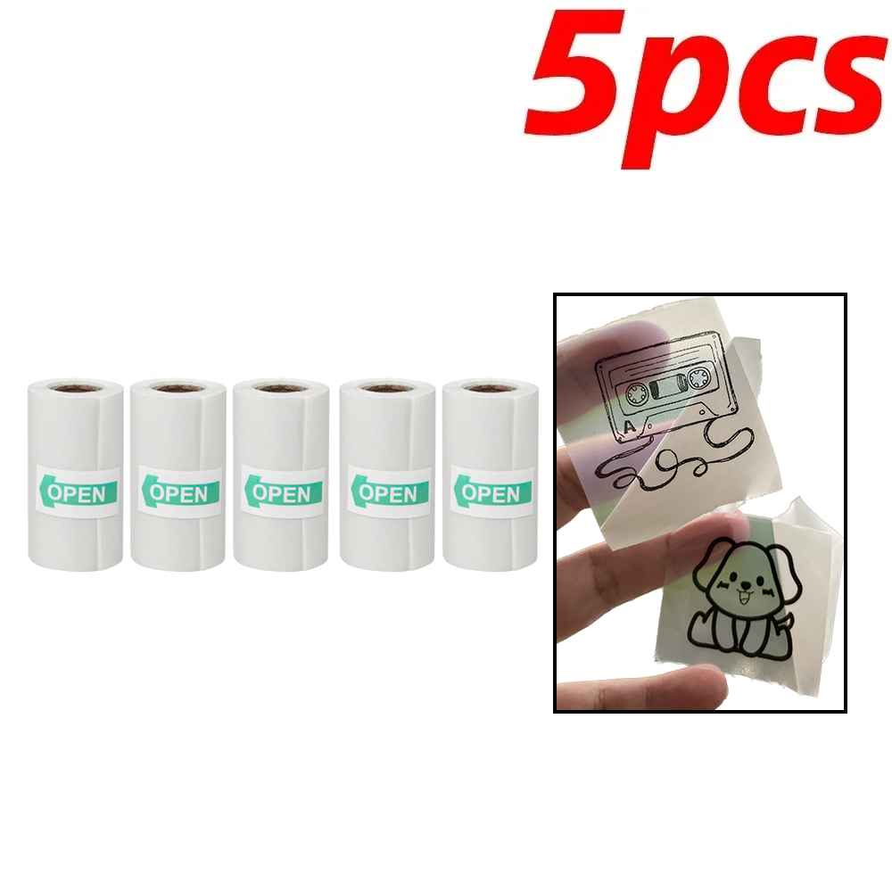 1/2/3/5PCSMini Printer Papier Transparant Thermisch Sticker Papier zelfklevend Printer Papier printer Voor Foto Notities 5.7x2.5cm: Paars
