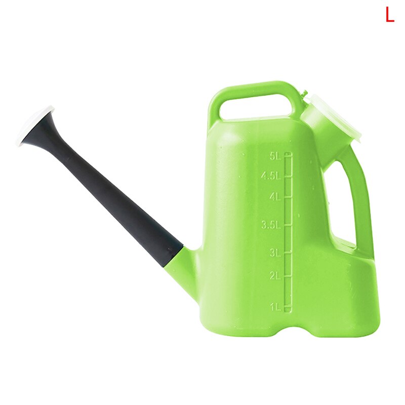 Regadera para jardín de gran capacidad, riego de plantas de plástico de boca larga, 3/5L: Green L
