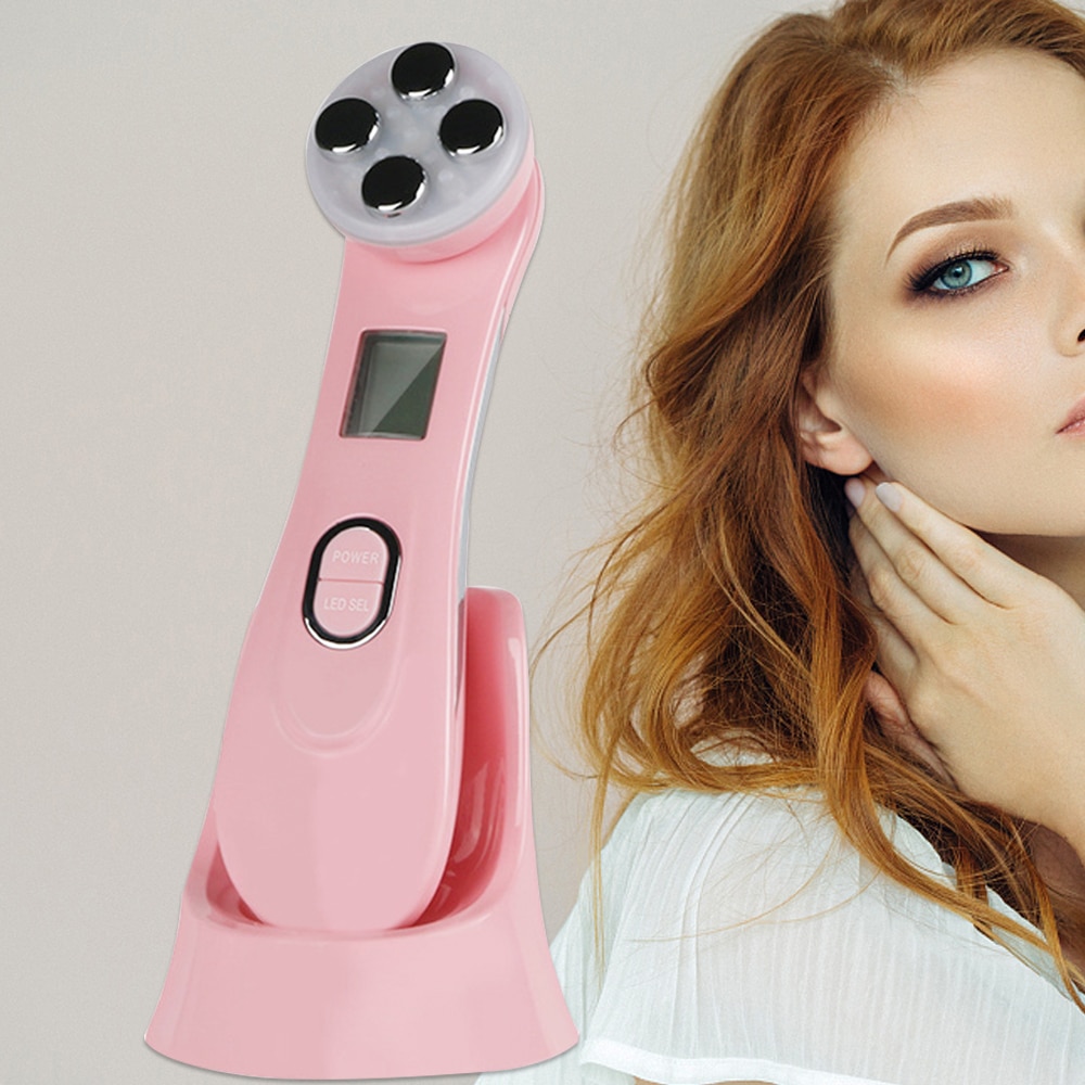 Schönheit Maschine ems Mesotherapie Elektroporation Gesicht Haut RF Radio Frequenz Gesichts LED Photon Hautpflege Gerät Facelifting Ziehen