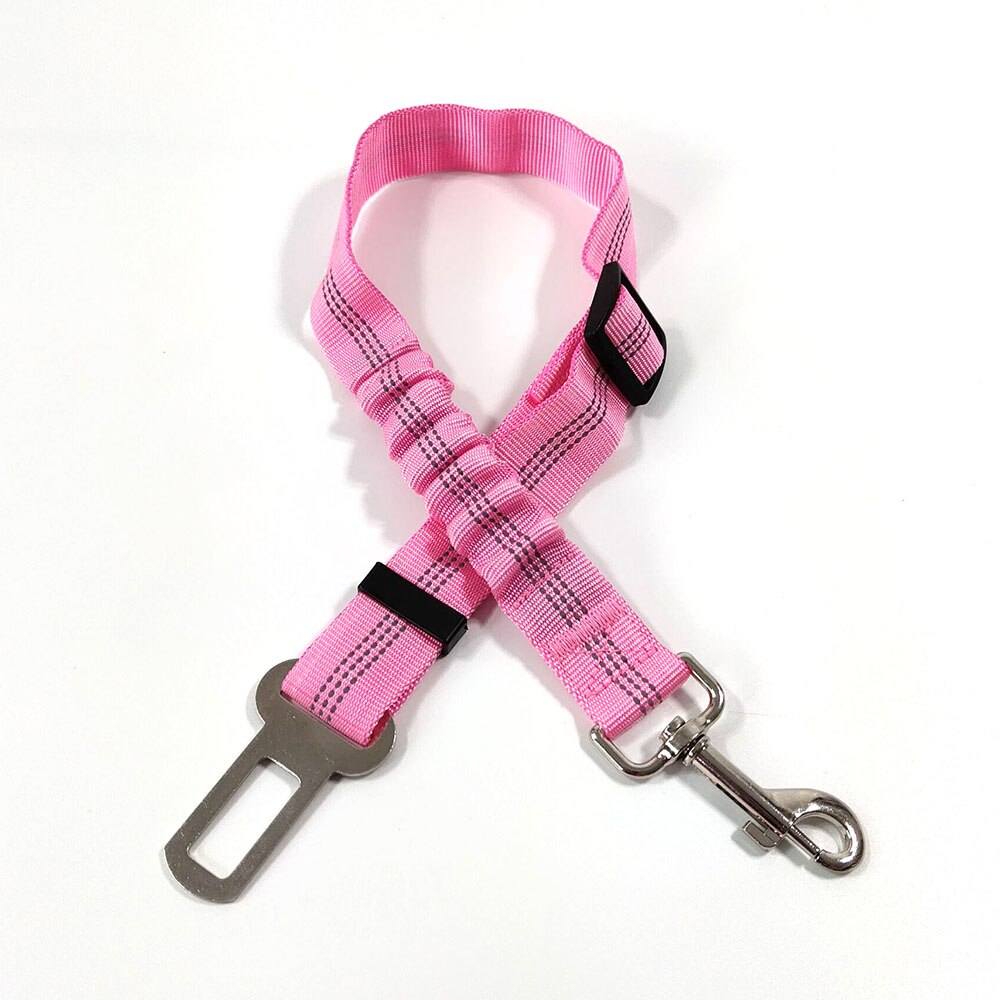 Dierbenodigdheden Autogordel Hond Seat Belt Hondenriem Voertuig Riem Verstelbare Demping Elastische Reflecterende Veiligheid Touw Voor Hond kat: pink