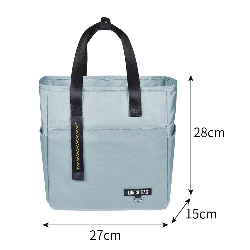 Borsa termica addensata impermeabile in tessuto Oxford fodera in PEVA scatola di ghiaccio borsa da pranzo per ufficio per ufficio isolamento termico impacco di ghiaccio portatile: 27x15x28 Sky blue