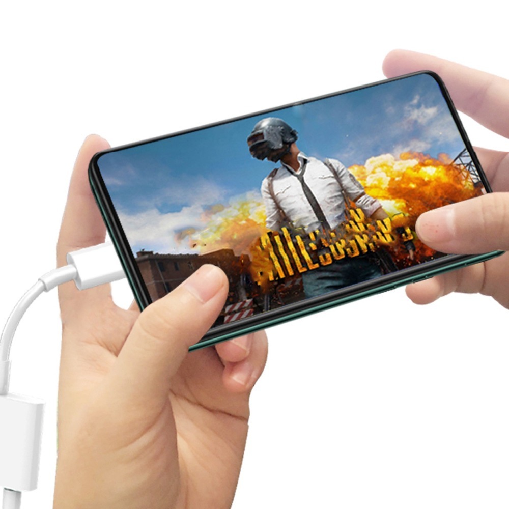 Adaptador 2 em 1 3 5mm para tipo C Conversor de fone de ouvido Cabo Aux Tipo-C para conversor tipo C Conversão portátil