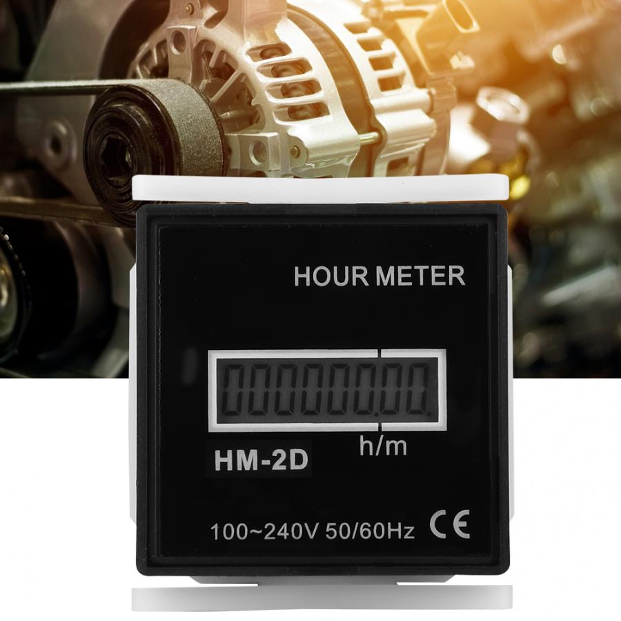 Digital Time Counter HM-2D AC220-240V Digital Electrical Counter LCD Display Time Meter Gauge Counter