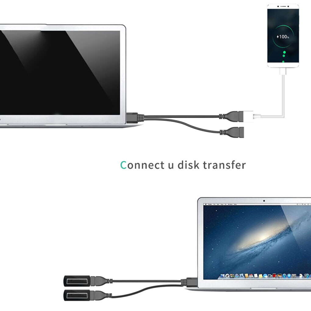 2 in 1 usb 2.0 verlängerungskabel stecker auf buchse usb-datenkabel ladekabel für festplatte netzwerkkartenanschluss