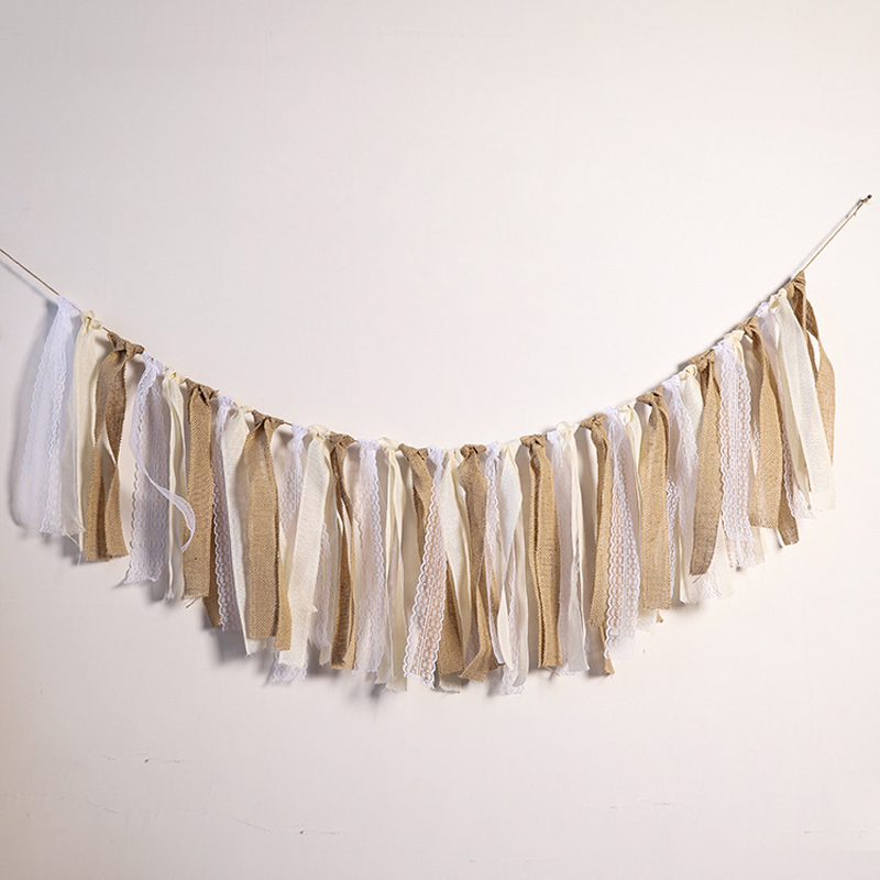 Beautiful Linen Wedding Decoration Just Married Decorations Marriage Decoration Rustic Wedding Streamer Banners Mr and Mrs