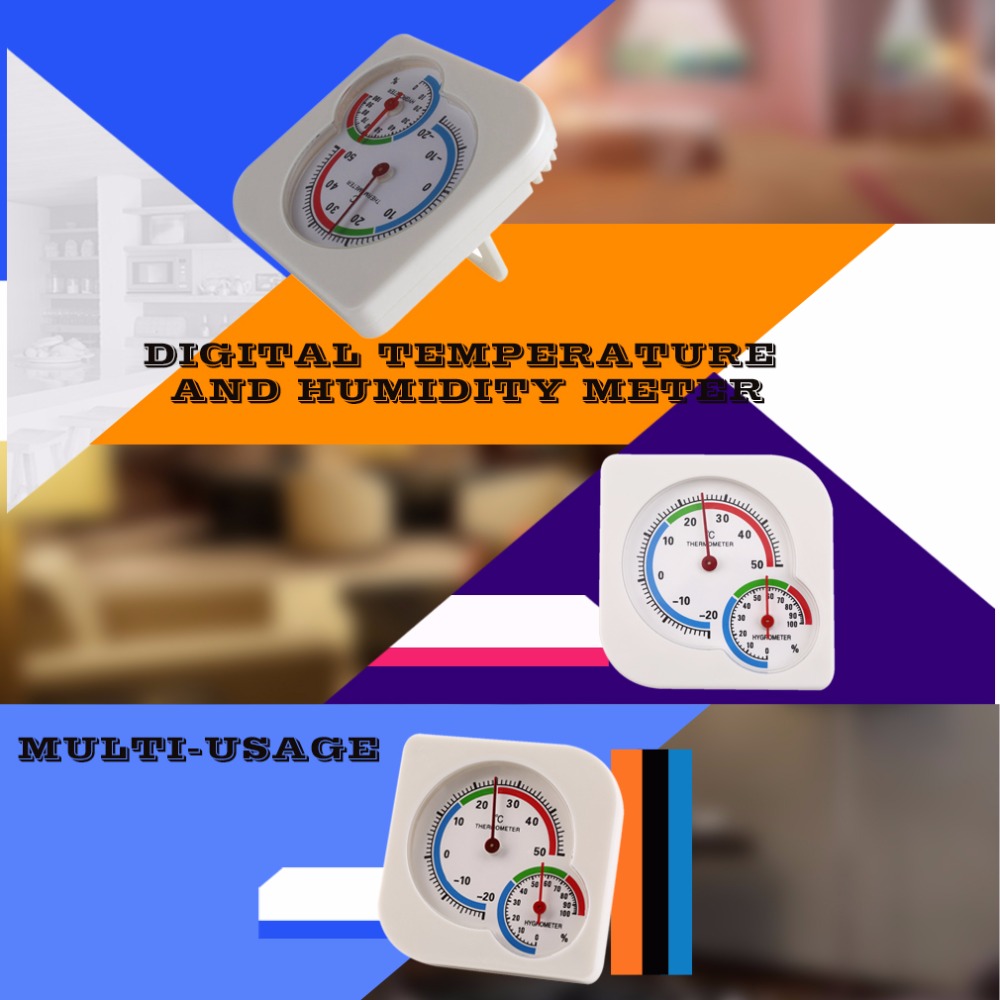 Classic Thuisgebruik Indoor Outdoor 2 In 1 Mini Nauwkeurige Natte Hygrometer Vochtigheid Thermometer Temperatuur Meter Mechanische