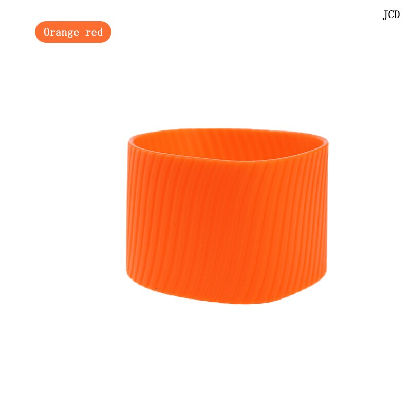 JCD 8cm Silicone Ceramic Cup Sleeves Coffee Mug Wraps Sleeves Recyclable Heat Proof Glass Water Cup Sleeves Cover Home Tools: Orange red-8cm