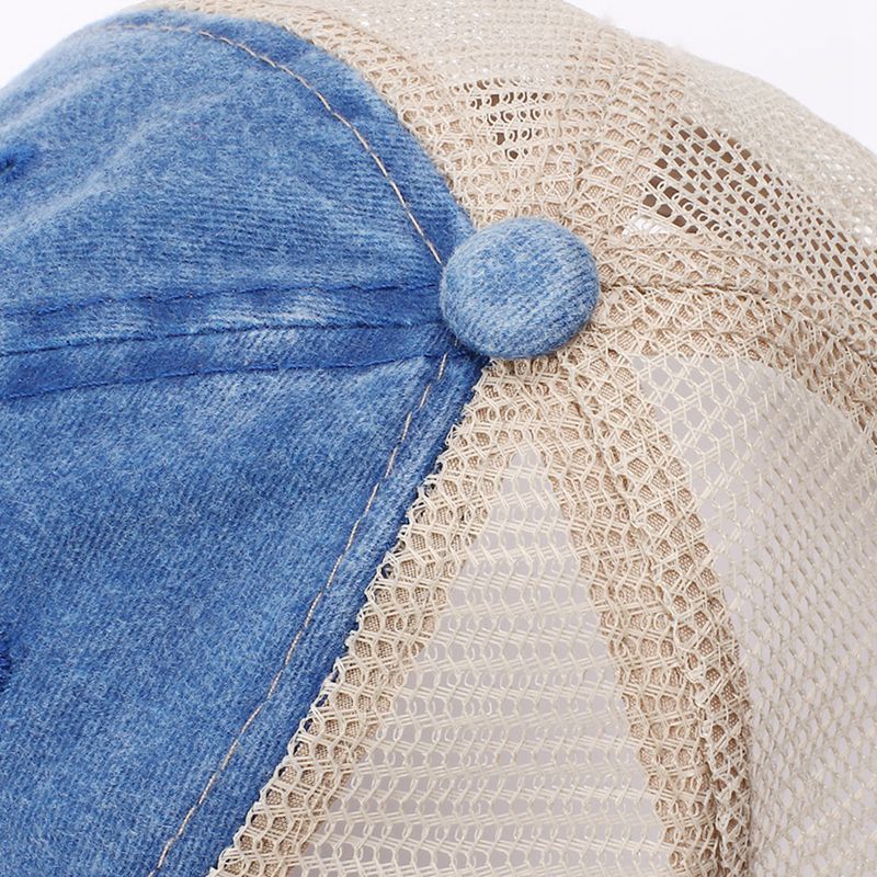 Tennis Baseball Cap Retro Stijl Gewassen Katoen Mesh Strapback Hoed Hoofddeksels Outdoor Sportkleding met Verstelbare Rug Sluiting