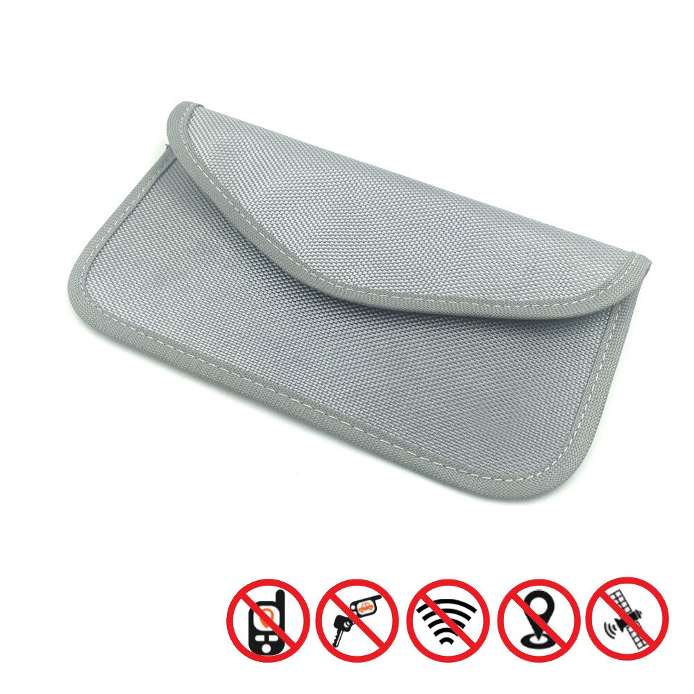 1pcs Signal Blocking Bag Car Fob Signal Blocker Faraday Bag Signal Blocking Bag Shielding Pouch Wallet Case for Car Key: Gray