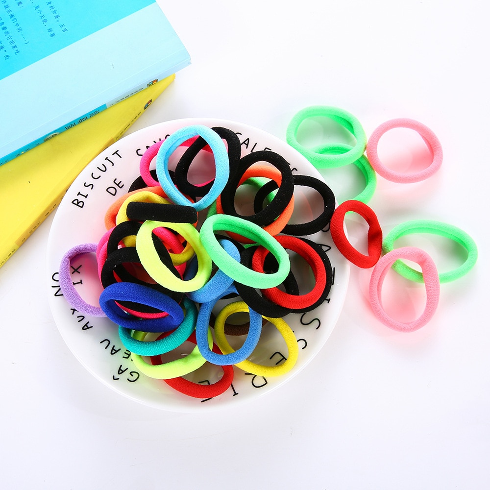 30 Uds diámetro 4cm cuerda de goma Gomilla elástica, bandas elásticas para cabello mujer chica tocado gomas para atar el pelo coleta titulares Accesorios
