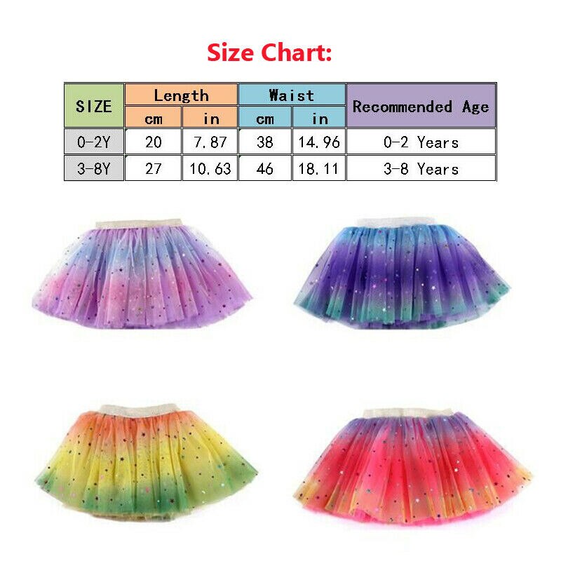 Regenboog tutu rok voor babymeisjes, 3 lagen tule, prinsessenmeisje, verjaardagsballet, dans, paillettenrok
