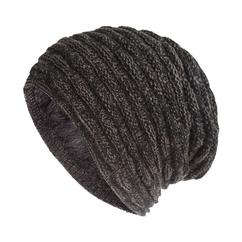 Gorro de malha chapéu redondo dobras ao ar livre tampas para o inverno feminino chapéu de malha gorro quente chapéus boné de lã hip hop capa de cabeça macia: Black