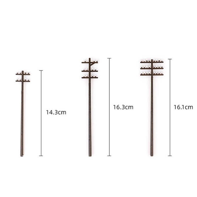 15 Pcs 1:87 Model Train Ho Scale DIY Architectural Model Telegraph Poles Material Sand Table Model Materials
