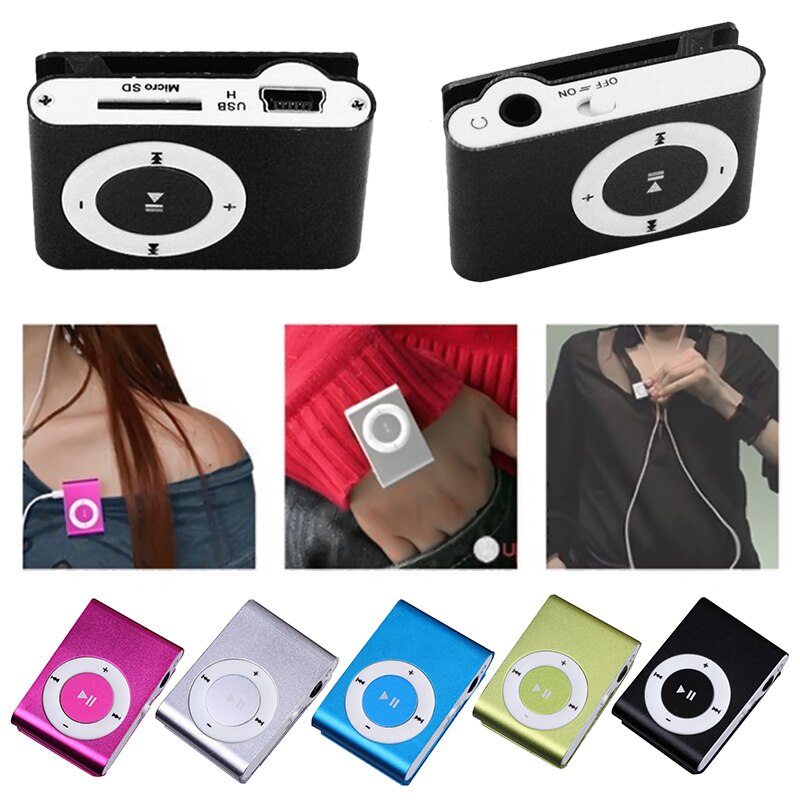 Moda portatile Mini Clip in metallo lettore MP3 Lossless Sound Music Media Player supporto Micro SD TF Card 3.5mm мп3 плее(