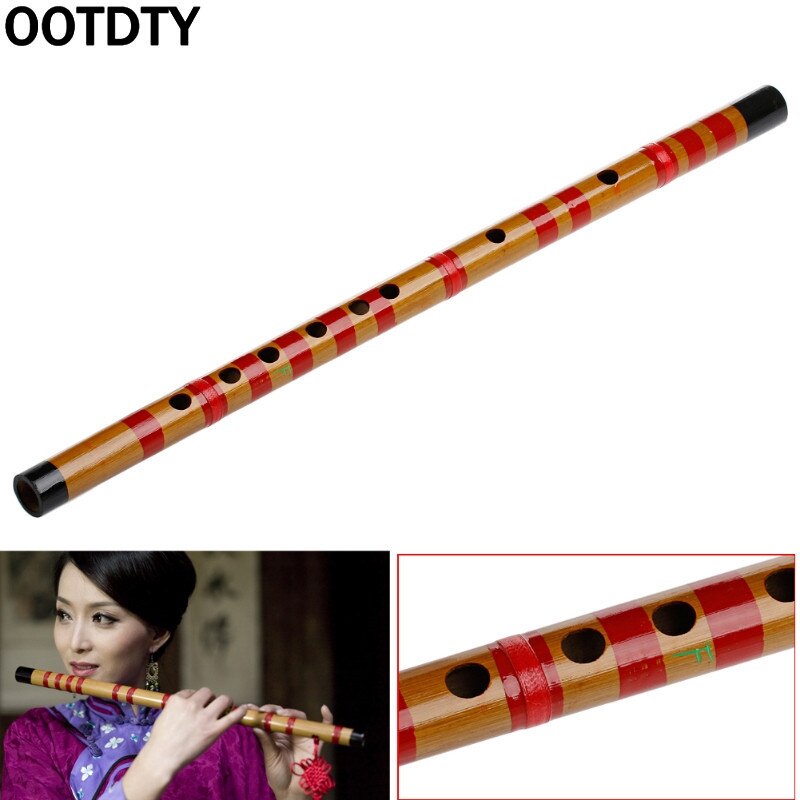 OOTDTY – Instrument de musique traditionnel à longue flûte en bambou, clarinette à 7 trous, 42.5cm