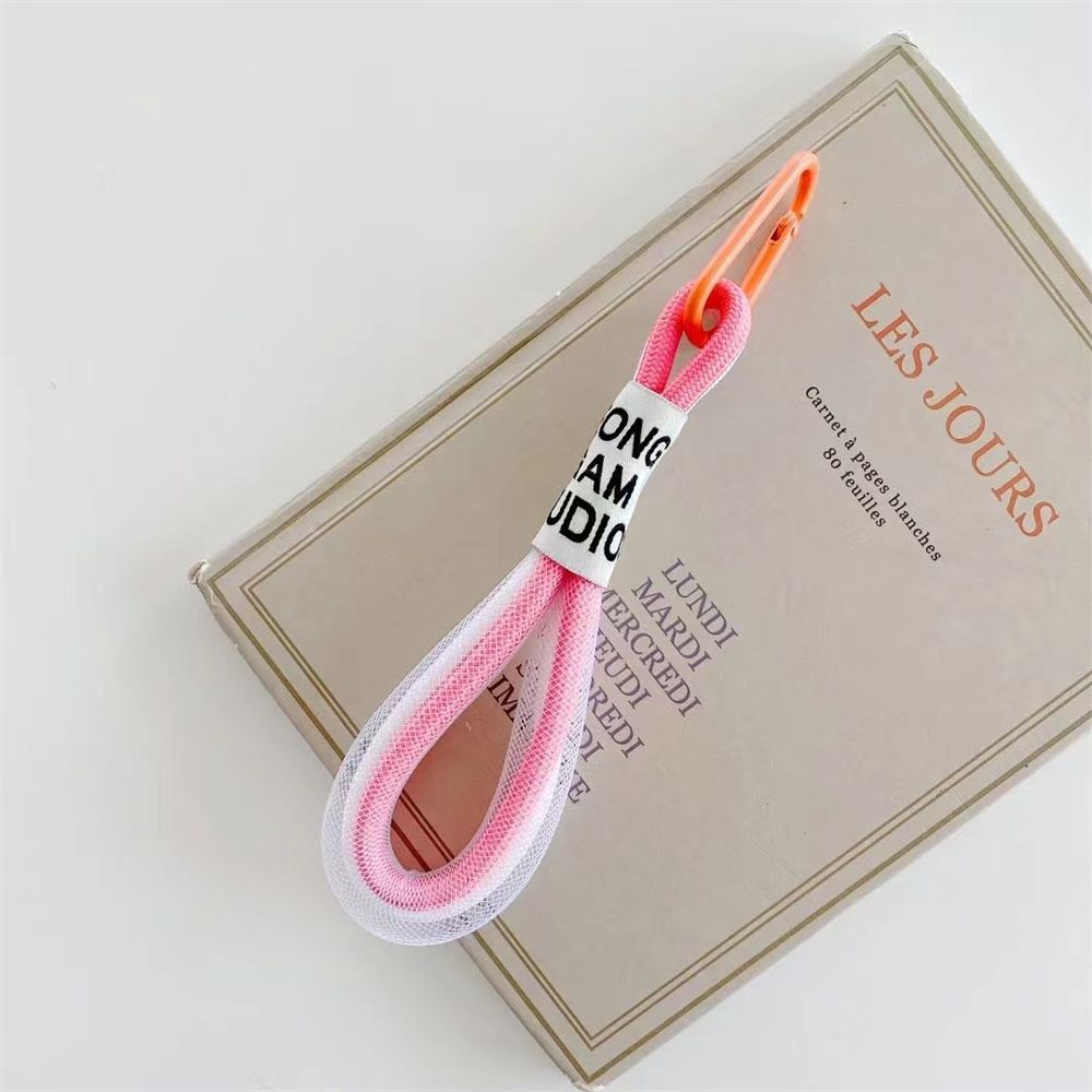 Mode Fluorescerende Kleur Multi Functie Mobiele Telefoon Lanyard Strap Voor Sleutels Rugzak Kaarthouder Leuke Hand Bandjes Korte Touw: rose red white