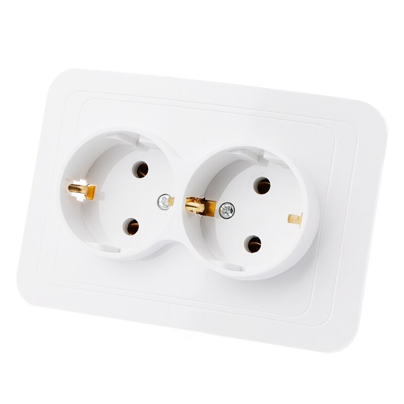 220V/16A 118x80mm EU Double Ground Socket Household Industrial Power Outlet