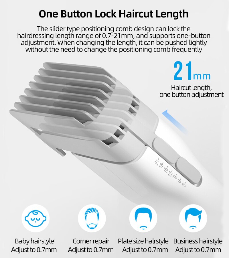 ENCHEN Hair Clipper Men's USB Rechargeable Electric Beard Trimmer Two Speed Ceramic Cutter Hair Cutting Machine