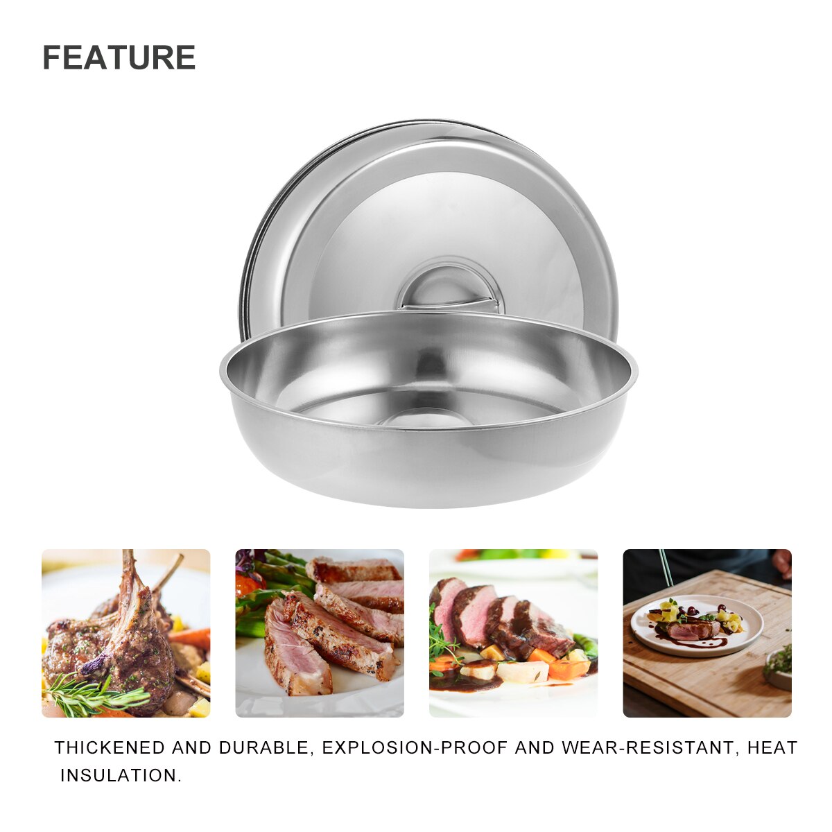 1Pc Stainless Lid Round Lid Universal Lid Pot and Pan Cover with Handle for Flat Top (Silver 24 CM/26 CM)