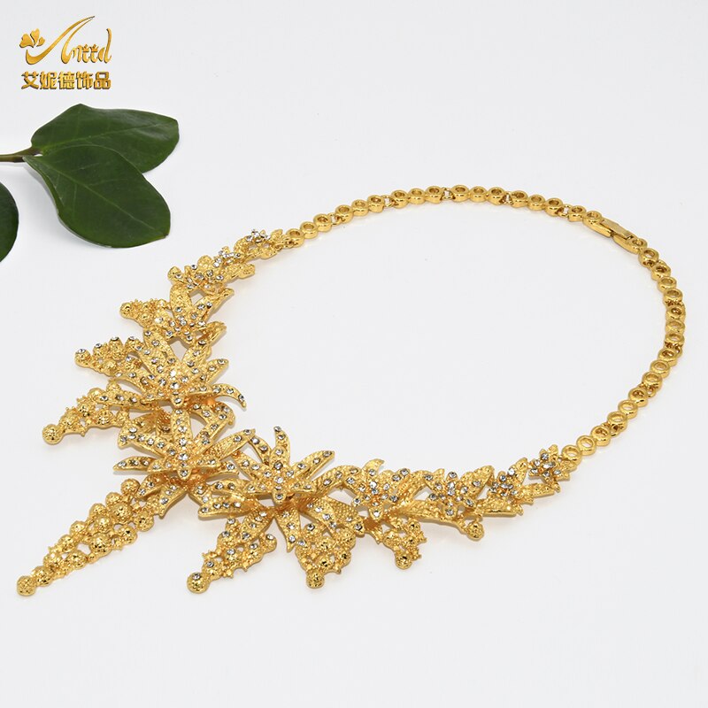 Bridal Jewelery Set Necklace Sets For Women African Earrings Indian Rings Dubai Gold Bracelet Wedding Accessories