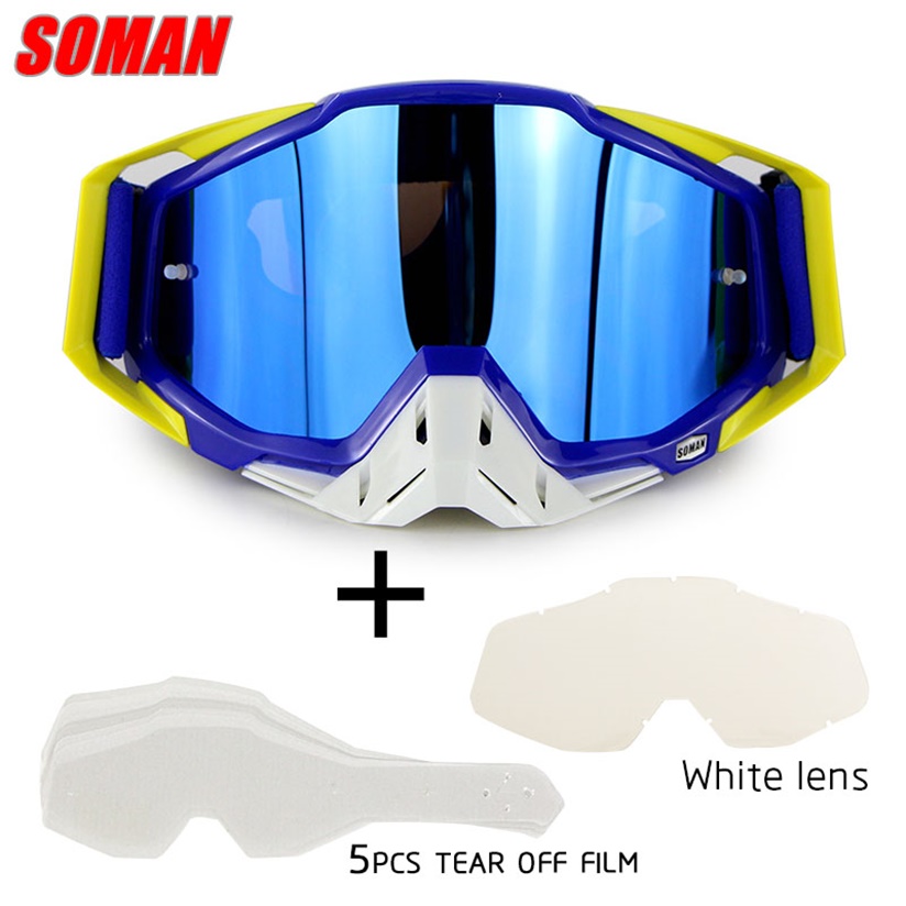 Soman  sm11 cross field briller dirt bike gozluk atv casque okulary moto cykel motorcykel cykel briller gafas: Blå gruppe