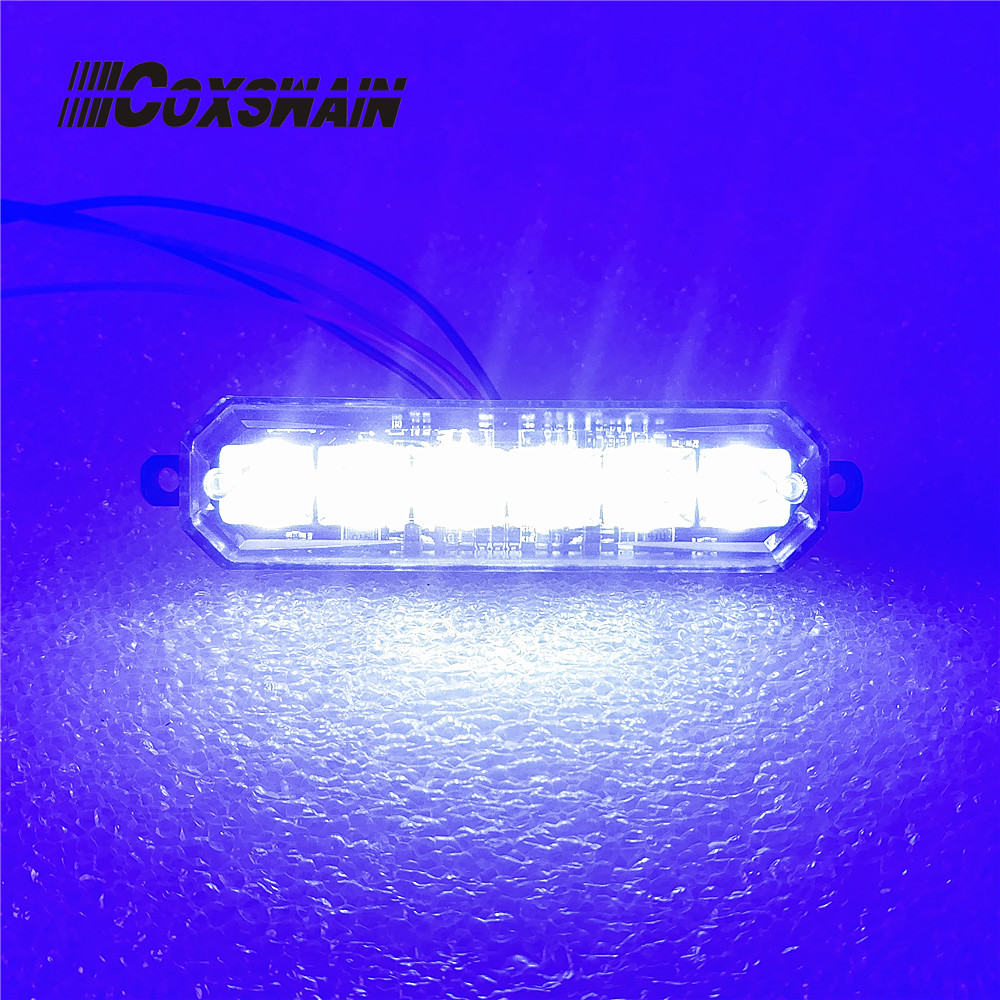 Luz LED estroboscópica para parrilla de coche, luces Flash de montaje en superficie, luz de advertencia de peligro para policía, ambulancia, vehículos de camión de bomberos, 6x3W, 1 unidad