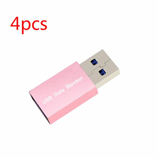 Usb Data Blocker Defender Beschermt Telefoon & Tablet Van Openbare Opladen Stations Hack Proof ,Data Transmissie Protector: 4pcs    rose gold