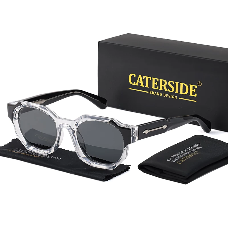 CATERSIDE gafas de sol cuadradas Retro Punk para hombre, montura gruesa Vintage, gafas de sol de para mujer, gafas de viaje para fiestas y vacaciones: Morado