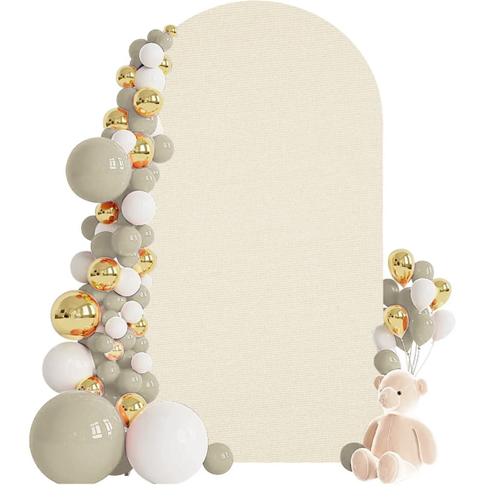 1pc, Wedding Arch Cover White Spandex Fitted 2-Sided Wedding Arch Stand Covers Round Top Arch Backdrop Cover For Birthday Party: VIOLET/紫罗兰 / 150*125