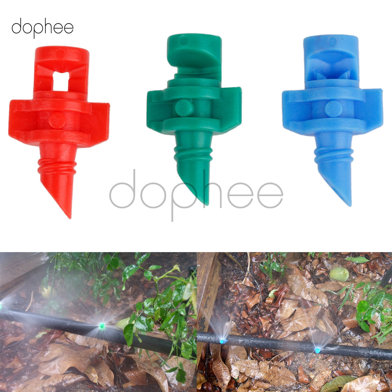 dophee 50pcs Lawn Watering Spray Nozzle Mini Sprinkler Irrigation Misting Nozzle Micro Garden Agriculture 360 Degree Nozzle