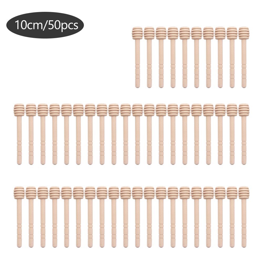 20/50/100 Pack 10Cm Lange Handvat Honing Lepel Mengen Stok Dipper Natuurlijke Hout Honing Roer Bar Mengen Handvat pot Lepel: 50 pcs