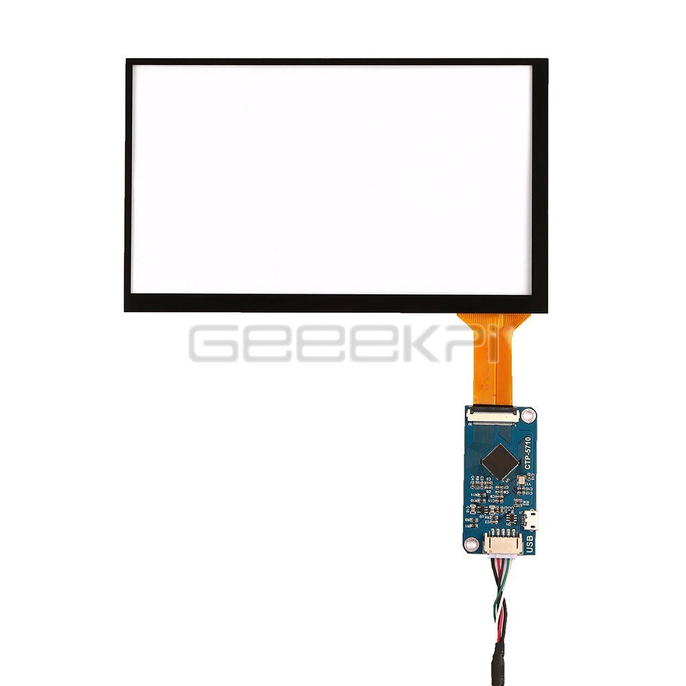 GeeekPi Original 7 inch Capacitive Touch Digitizer Screen Panel Glass Sensor Kit for CTP-571 Raspberry Pi 4 B All Platform / PC
