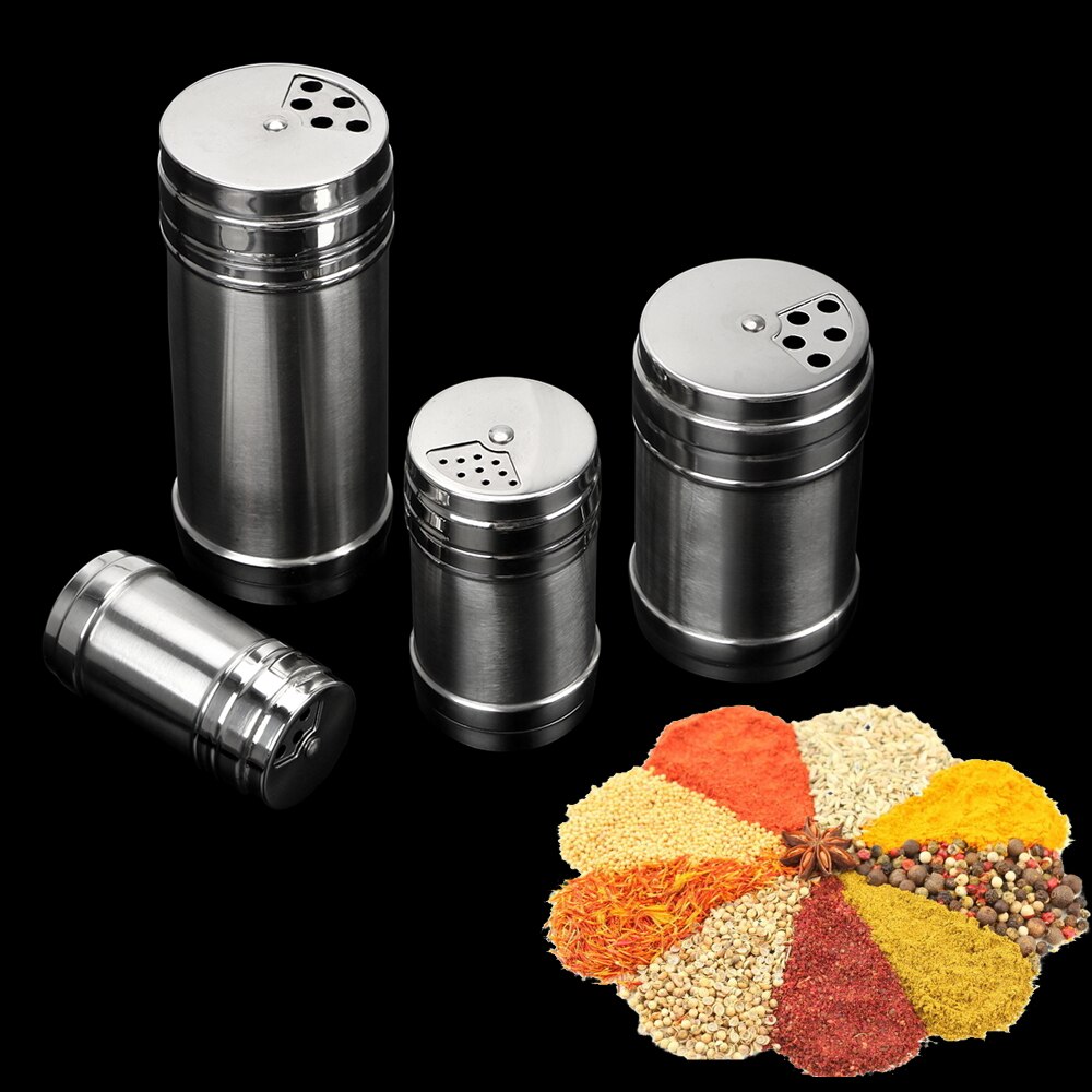 Spice & Pepper Shakers Tandenstoker Jar Kruidkruik Roestvrijstalen Barbecue Cruet Roterende Cover Multifunctionele Komijnpoeder Zout