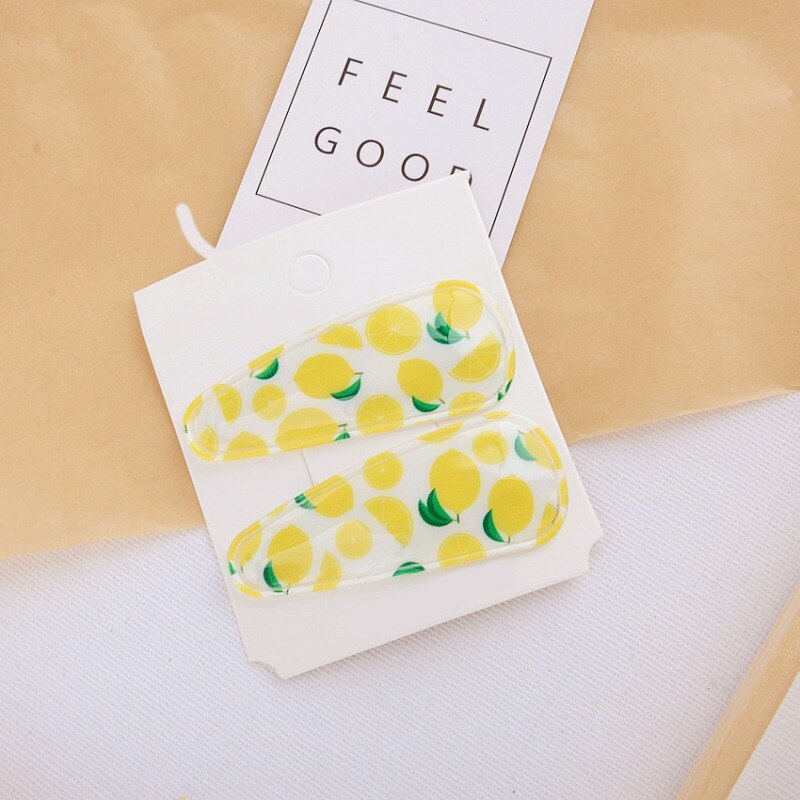 Pinza de pelo para niñas concisa Casual todo-fósforo patrón de fruta Linda dulce chica decoración del pelo: E