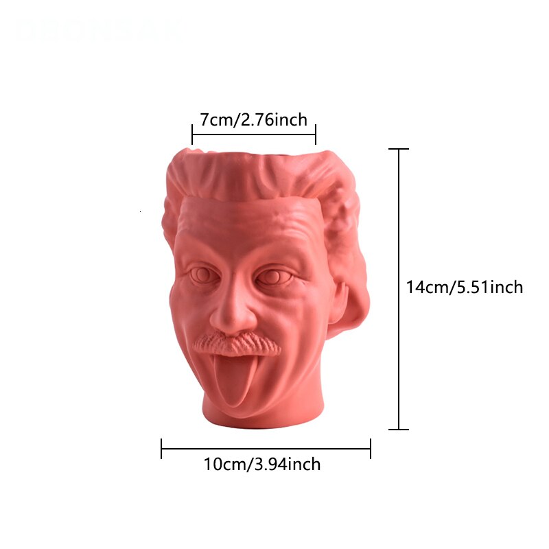 Art visage humain Vase tête humaine Vase Portrait Pot de fleur porte-stylo réservoir de stockage Arrangement de fleurs scientifique Statue ornement