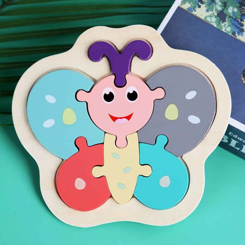 Kids Wooden Puzzles Macaron Colorful Animal Jigsaw Puzzle Toys For Toddler Puzzle Early Educational Toys For Child: 11