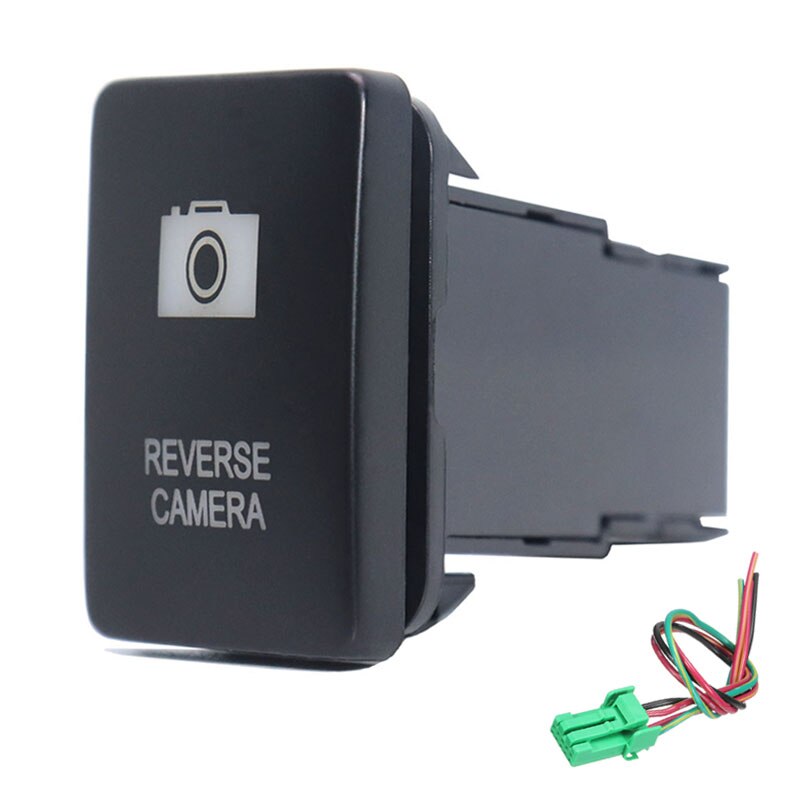 12V 3A Reverse Camera Push Button Switch ON-Off Blue Led with Connector Wire Fit Toyota Hilux /Prado 150 Series RAV4