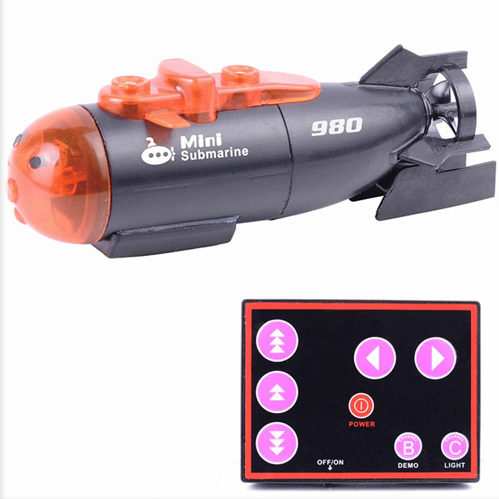 Kleine Mini Remote Submarine Afstandsbediening Led Kleurrijke Boot Water Speelgoed Duiken Speelgoed Voor Kids Vis Kom Speelgoed Aquarium decors