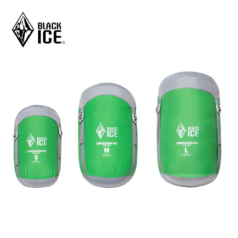 Black Ice Compression Sack Storage Bag Ultralight Down Sleeping Bag Stuff Sack S/M/L for Backpacking Hiking Camping Blackice