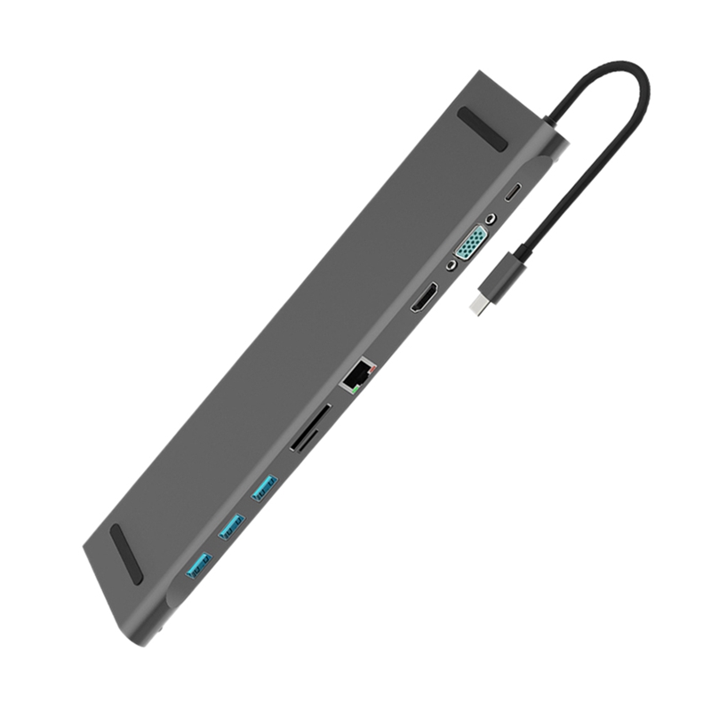 11 in 1 HUB 4K USB Type-C om USB 3.0 TF HDMI VGA RJ45 Mini DP Docking station Laptop Docking Station voor Mac boek voor Huawei